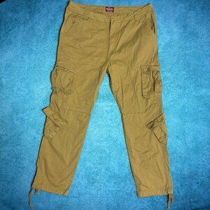Matchstick Men's 44 Mustard Cargo Utility Outdoor Field Tactical 8 Pocket Pants